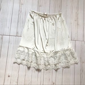 Altar’d State White Slip Skirt Extender Lace Trim